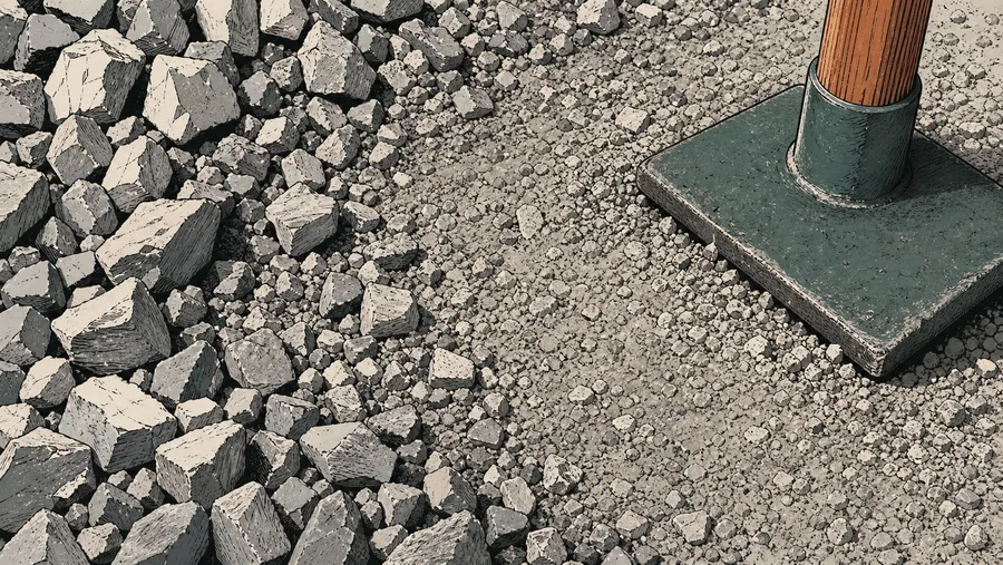 Angular crushed aggregate with coarse particles and fines